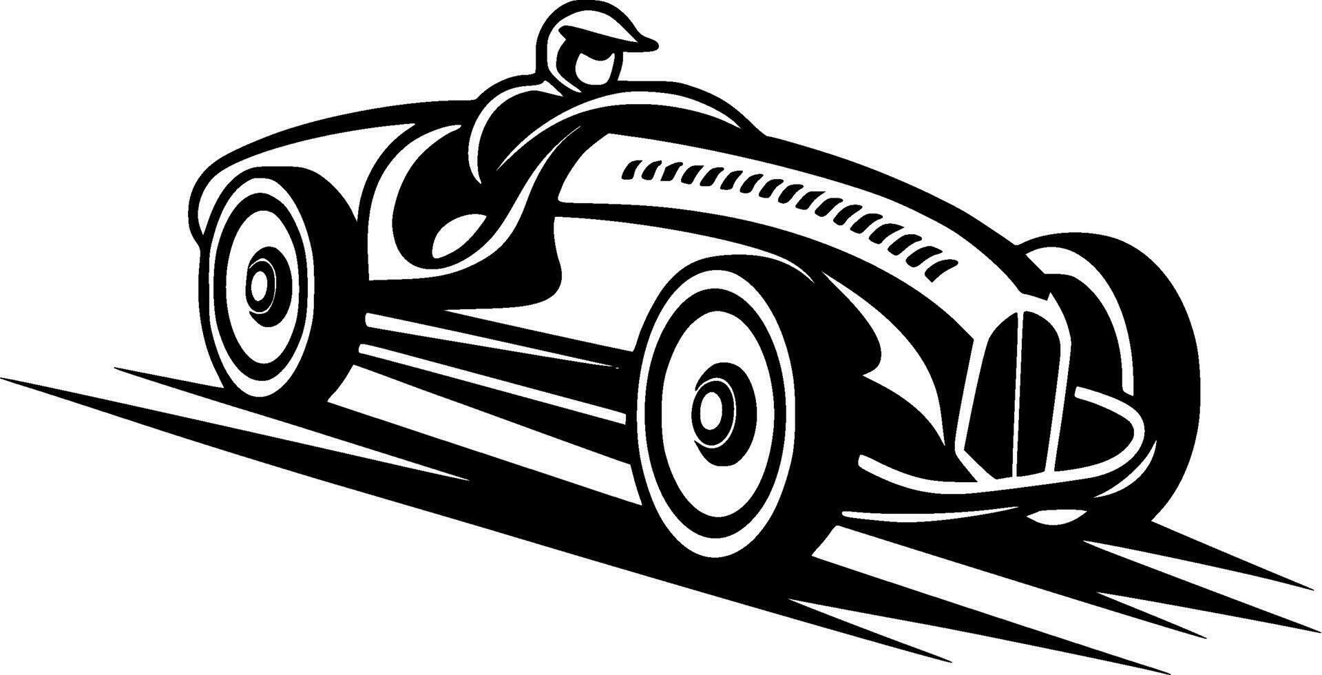 Racing - Black and White Isolated Icon - Vector illustration 27300691