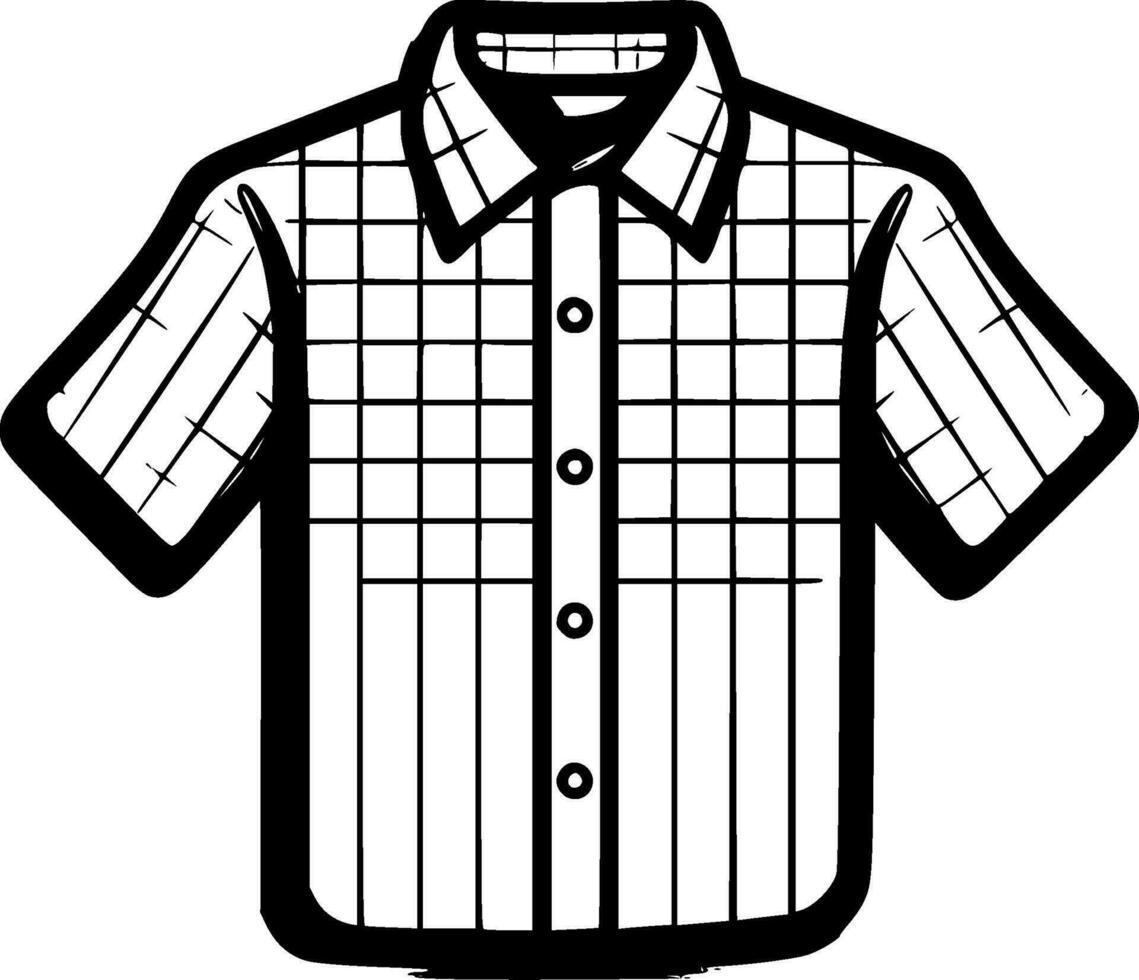 camisa, negro y blanco vector ilustración