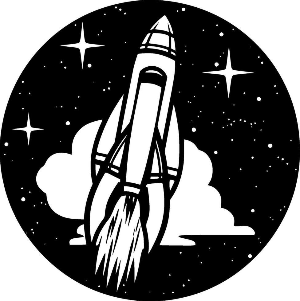 Rocket - Minimalist and Flat Logo - Vector illustration