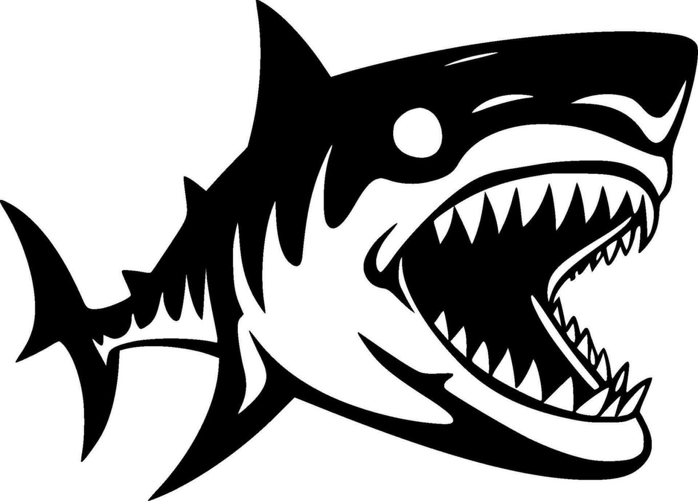 Shark, Minimalist and Simple Silhouette - Vector illustration