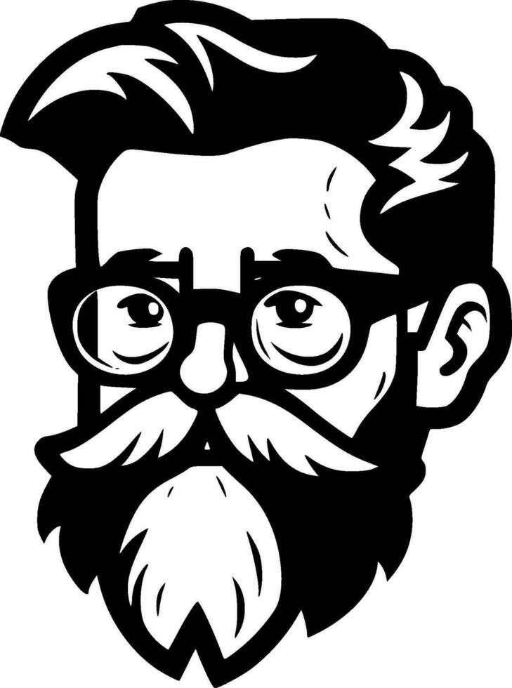 Papa, Black and White Vector illustration