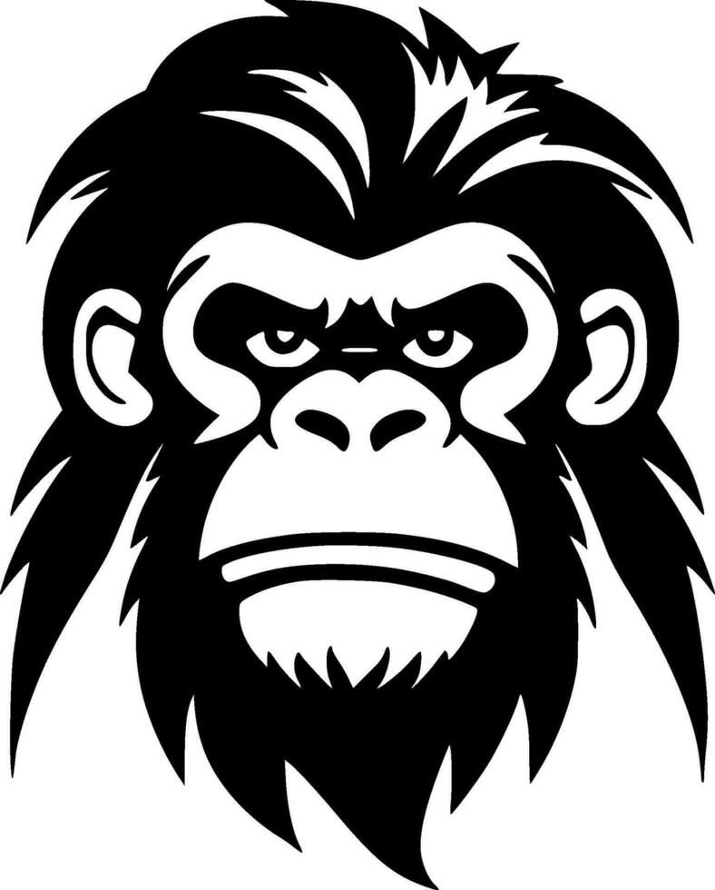 Monkey, Minimalist and Simple Silhouette - Vector illustration