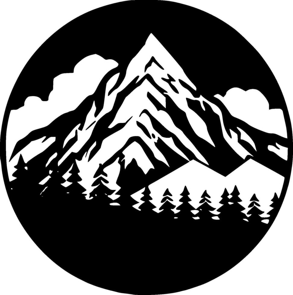 Mountains, Minimalist and Simple Silhouette - Vector illustration