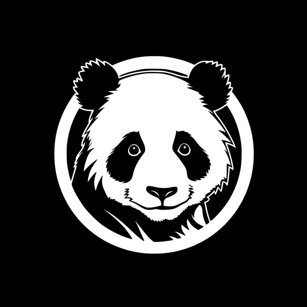 Panda, Minimalist and Simple Silhouette - Vector illustration