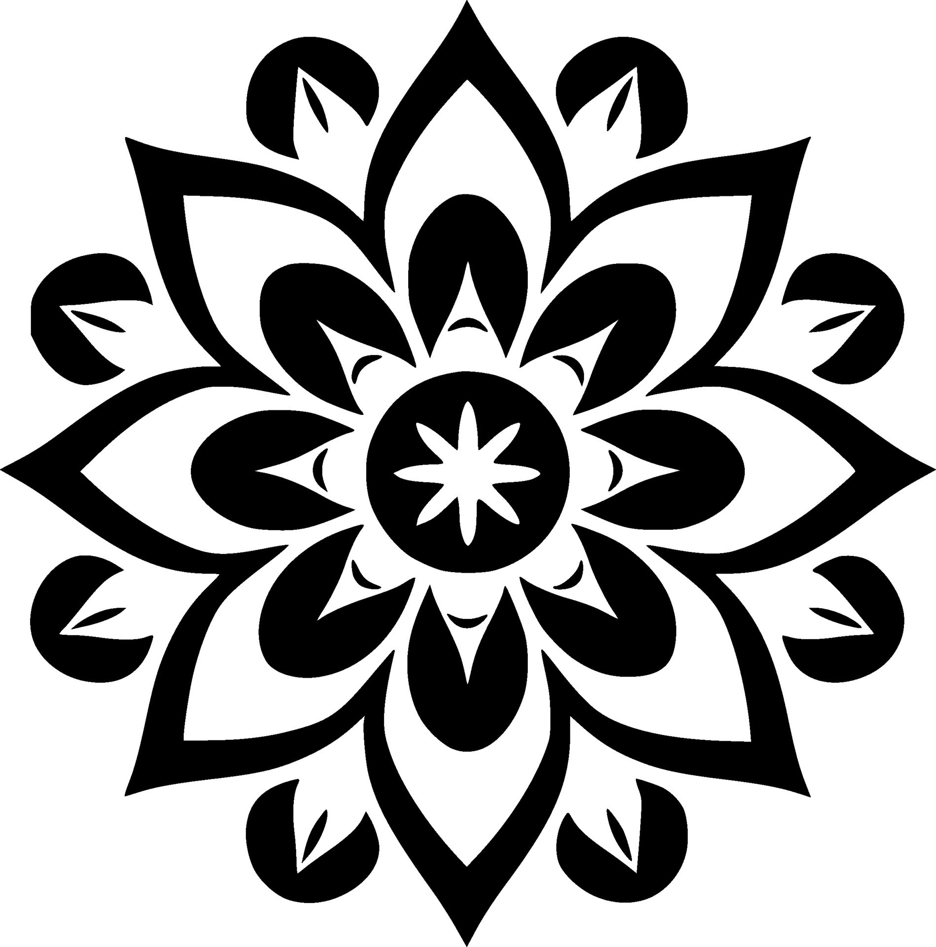 Mandala, Black and White Vector illustration 27300778 Vector Art at