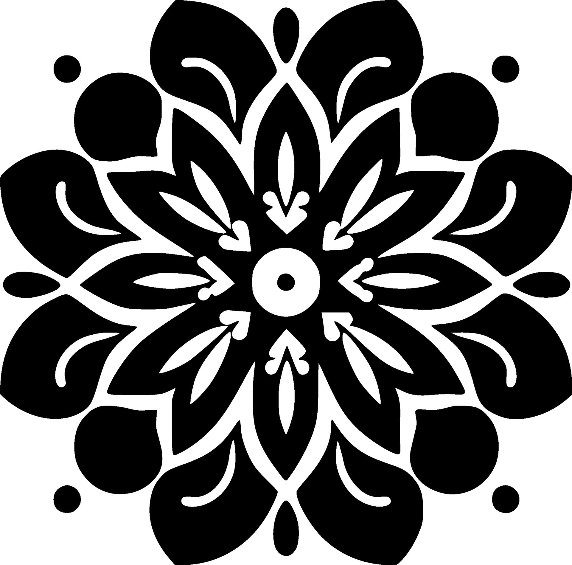 Mandala, Black and White Vector illustration 27300781 Vector Art at