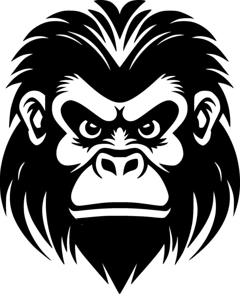 Monkey, Minimalist and Simple Silhouette - Vector illustration