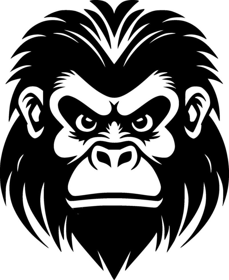 Monkey, Minimalist and Simple Silhouette - Vector illustration