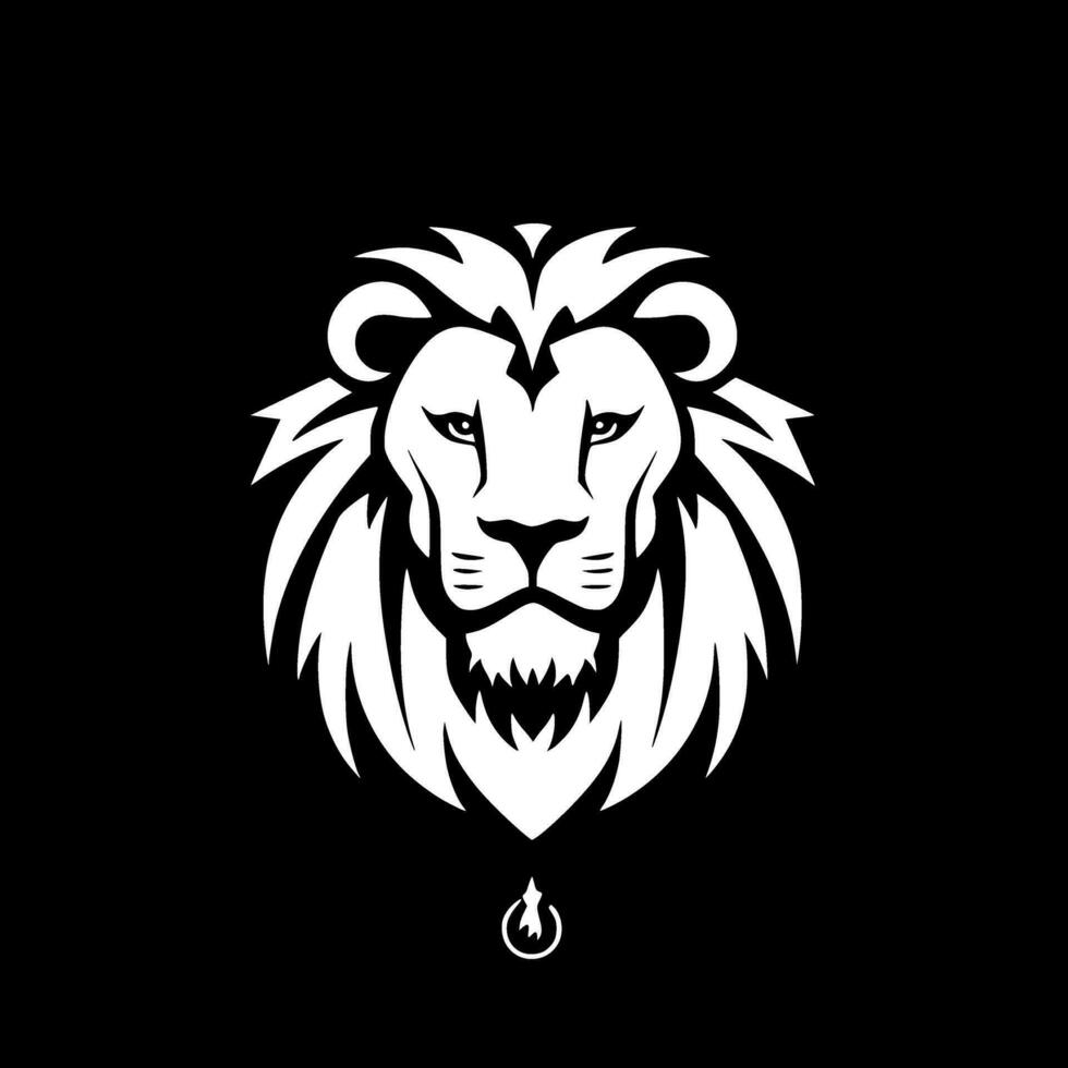 Lion, Black and White Vector illustration