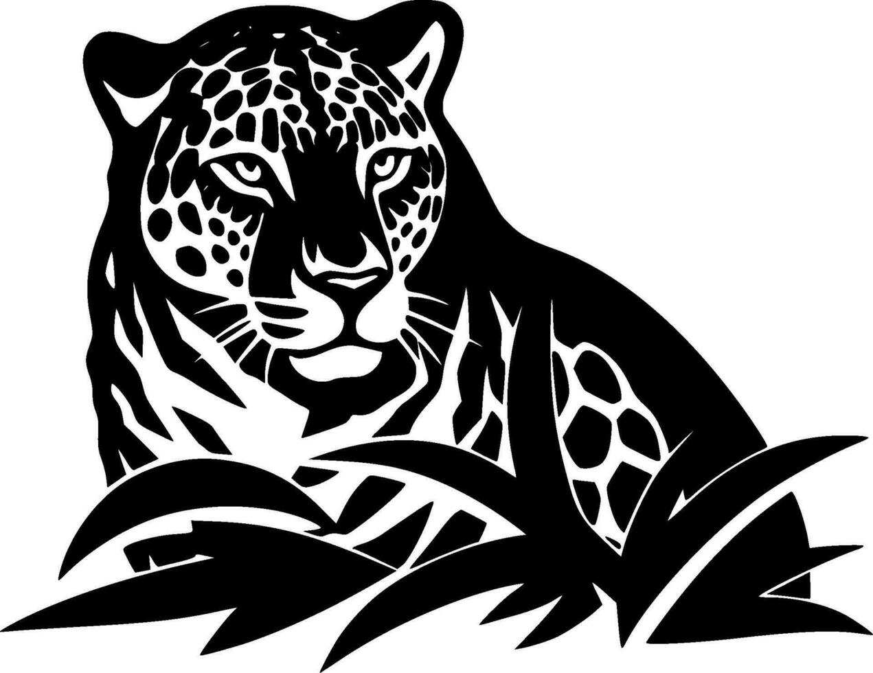 leopardo, minimalista y sencillo silueta - vector ilustración