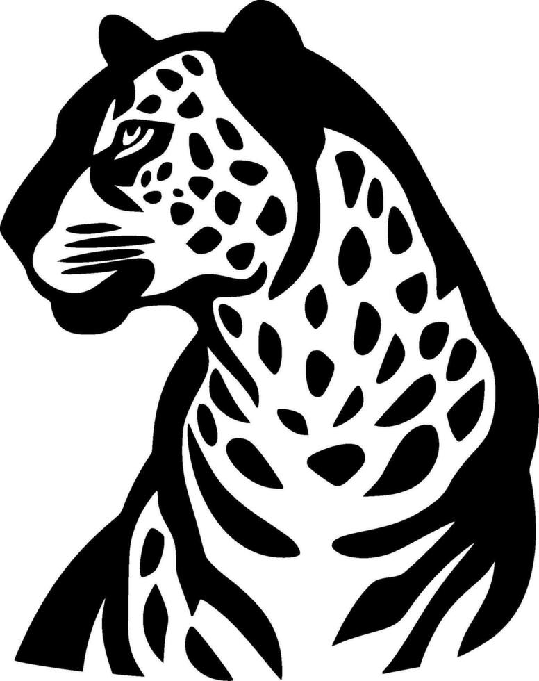 leopardo - minimalista y plano logo - vector ilustración