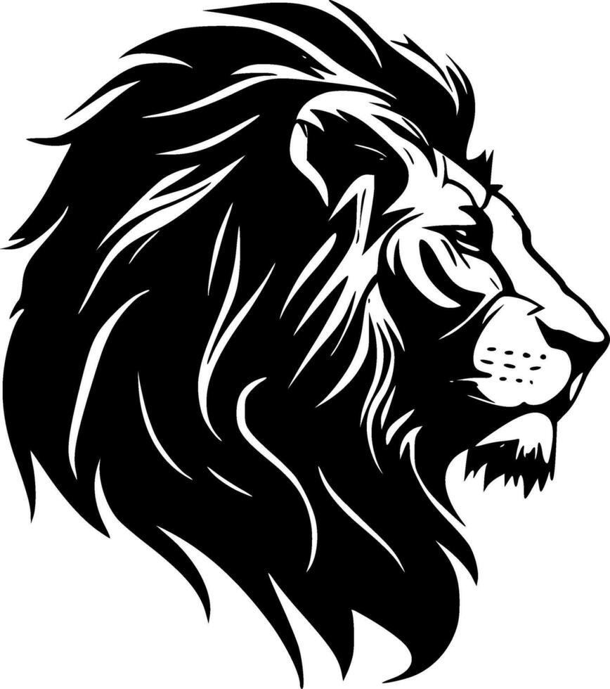 Lion - Black and White Isolated Icon - Vector illustration