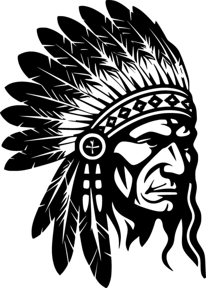 Indian Chief - Minimalist and Flat Logo - Vector illustration