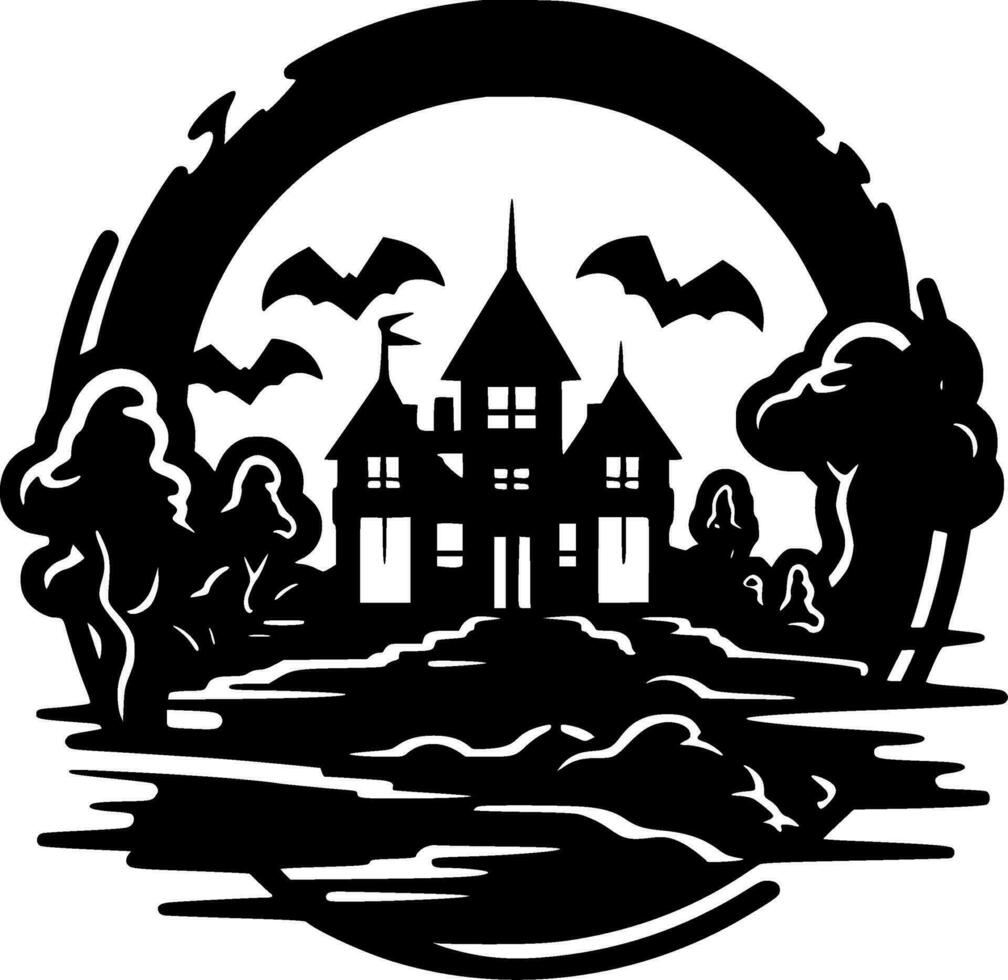 Hallowe'en, Black and White Vector illustration