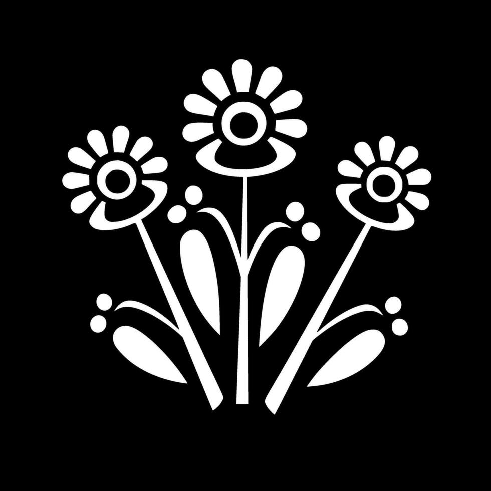 Flowers, Minimalist and Simple Silhouette - Vector illustration