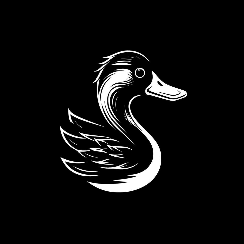Duck - Black and White Isolated Icon - Vector illustration