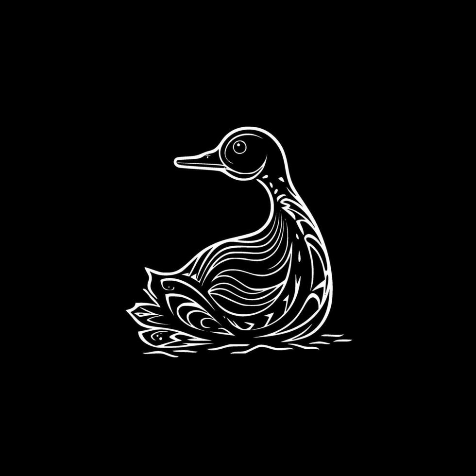 Duck - Black and White Isolated Icon - Vector illustration