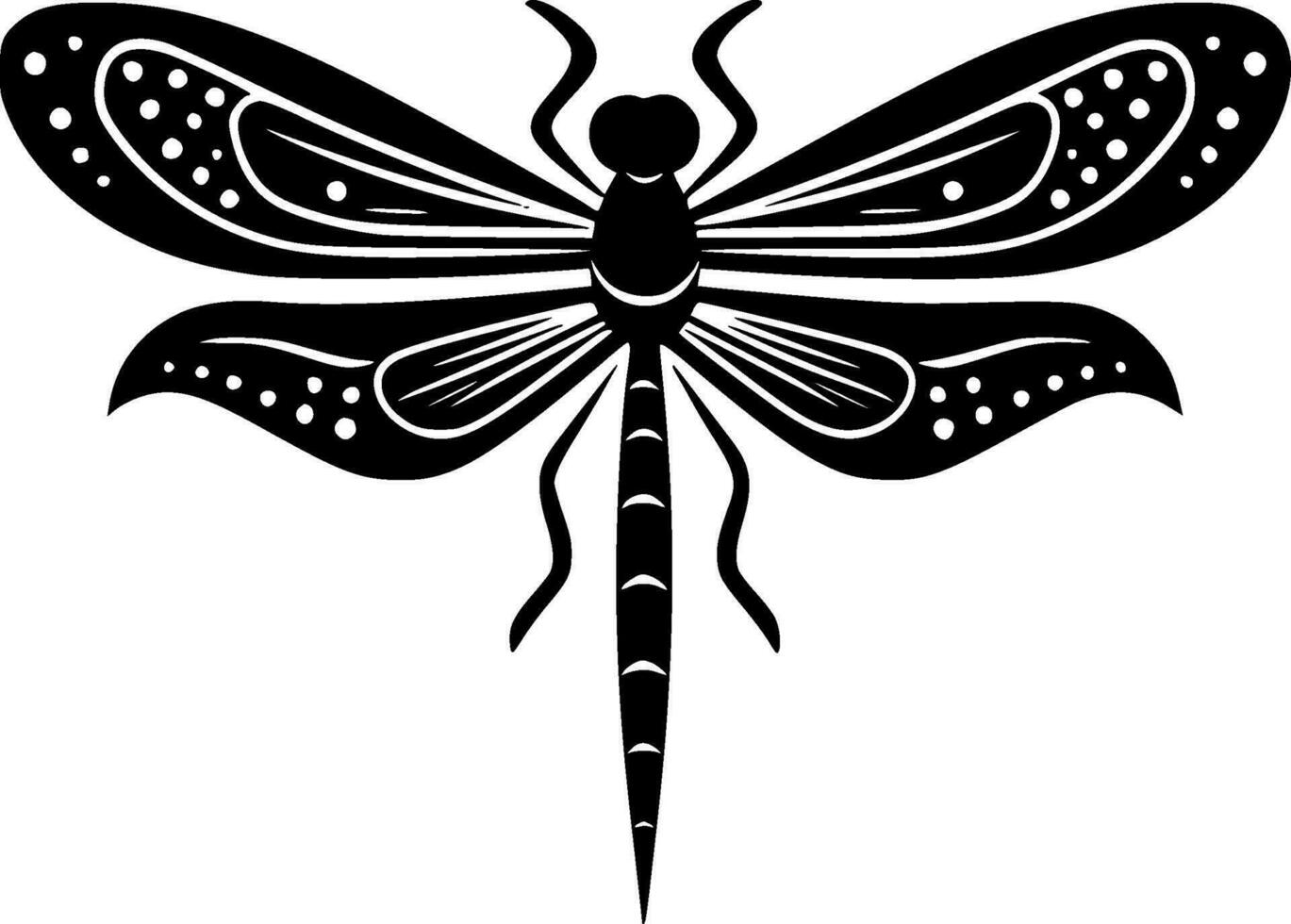 Dragonfly, Minimalist and Simple Silhouette - Vector illustration