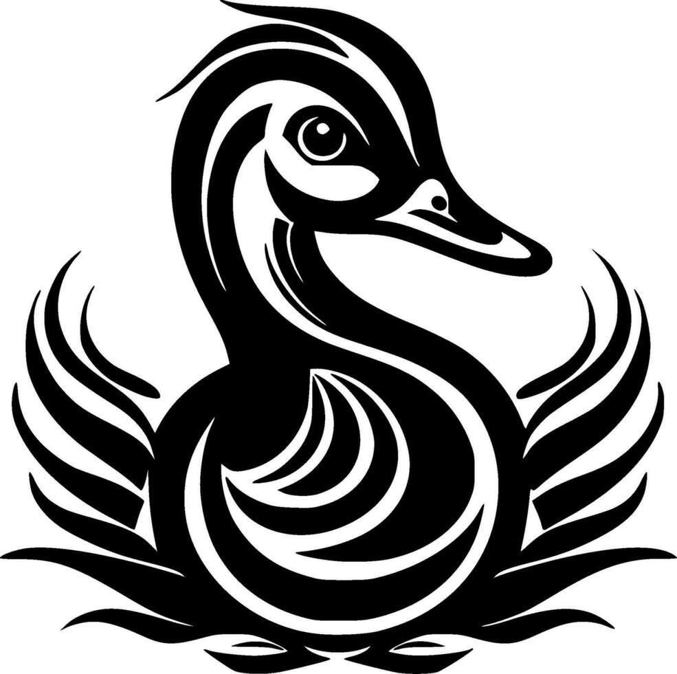 Duck, Minimalist and Simple Silhouette - Vector illustration