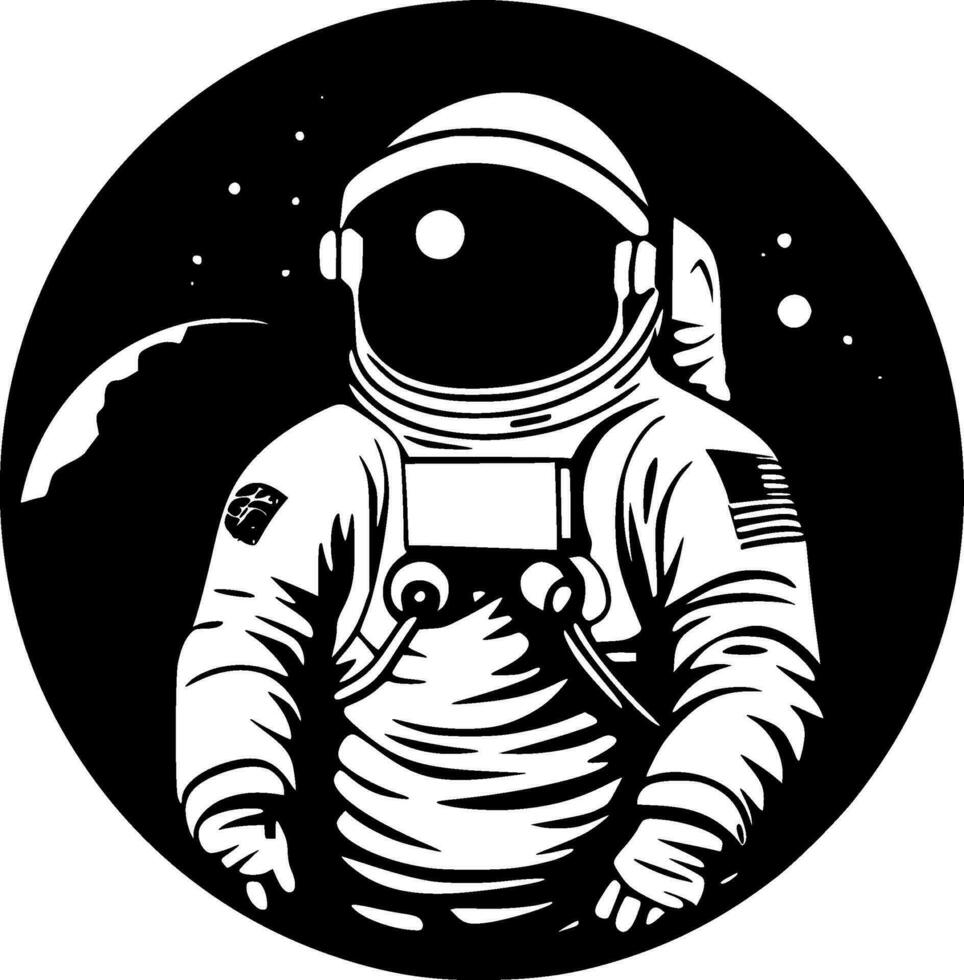 Astronaut, Minimalist and Simple Silhouette - Vector illustration