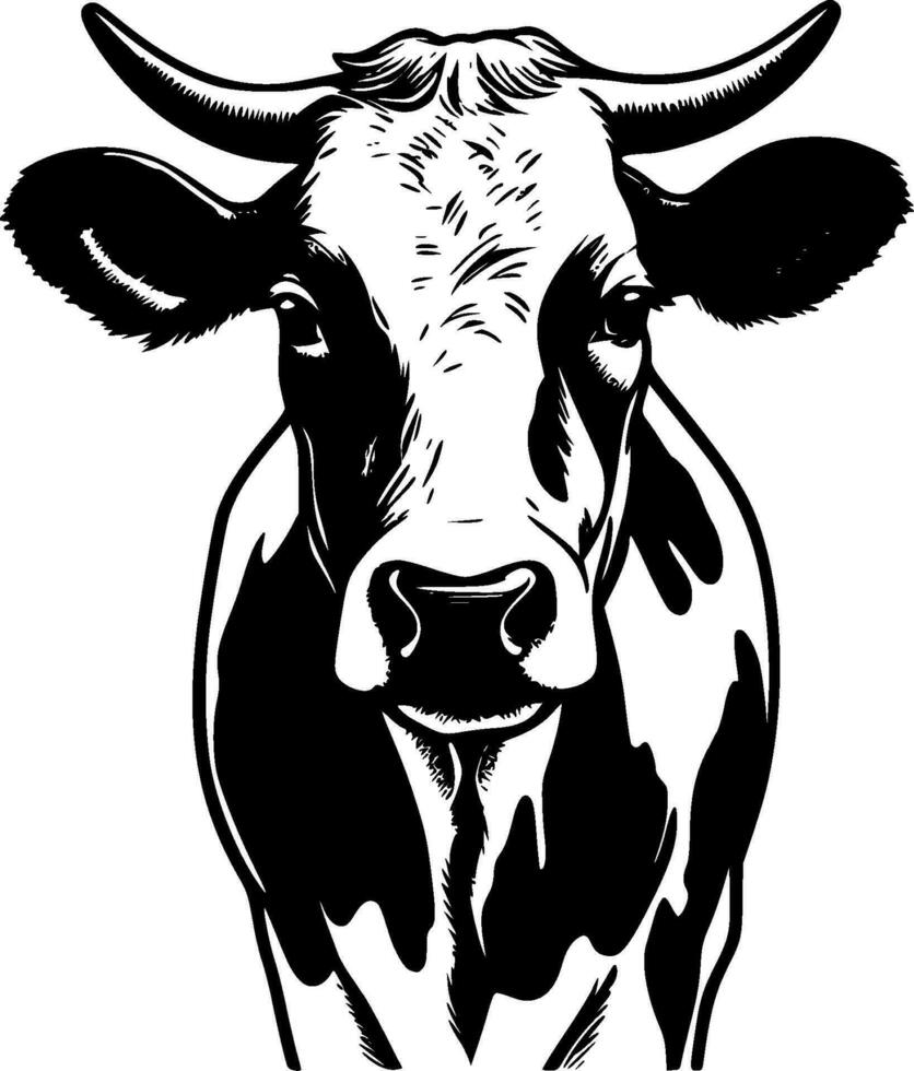 Cow, Minimalist and Simple Silhouette - Vector illustration