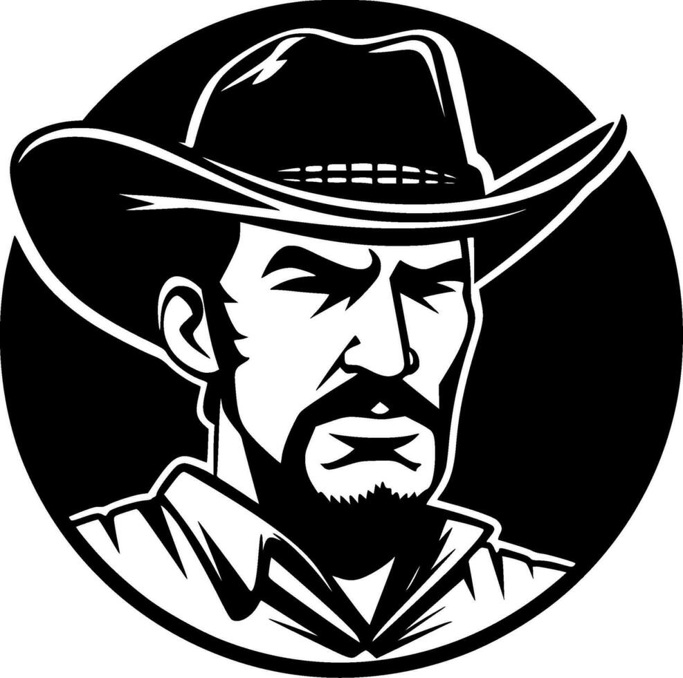 Western - Black and White Isolated Icon - Vector illustration