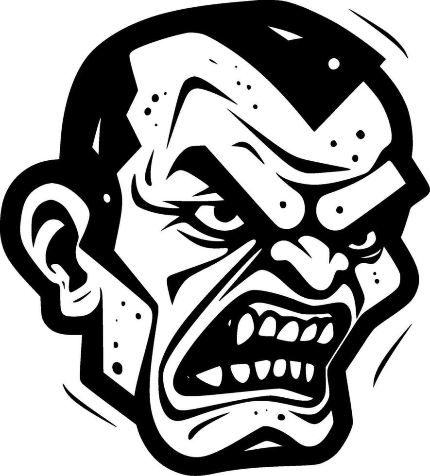 Zombie, Black and White Vector illustration