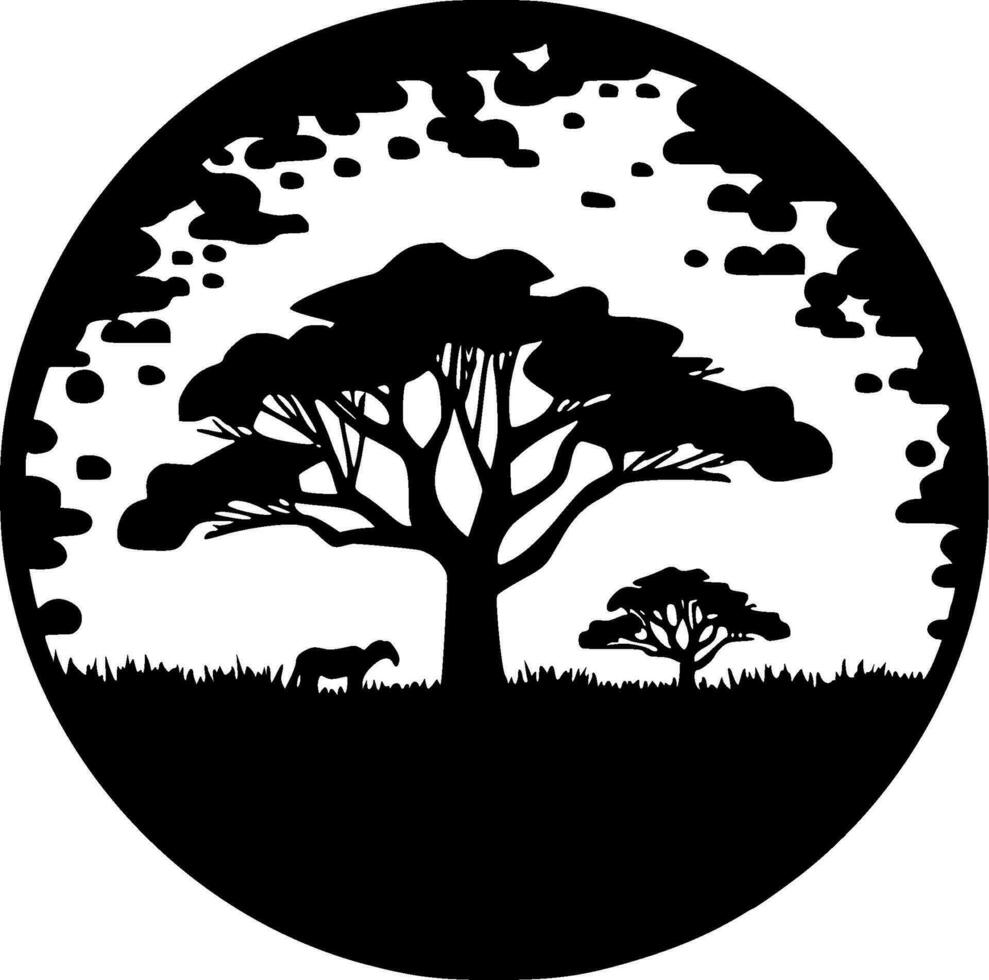 Africa - Black and White Isolated Icon - Vector illustration