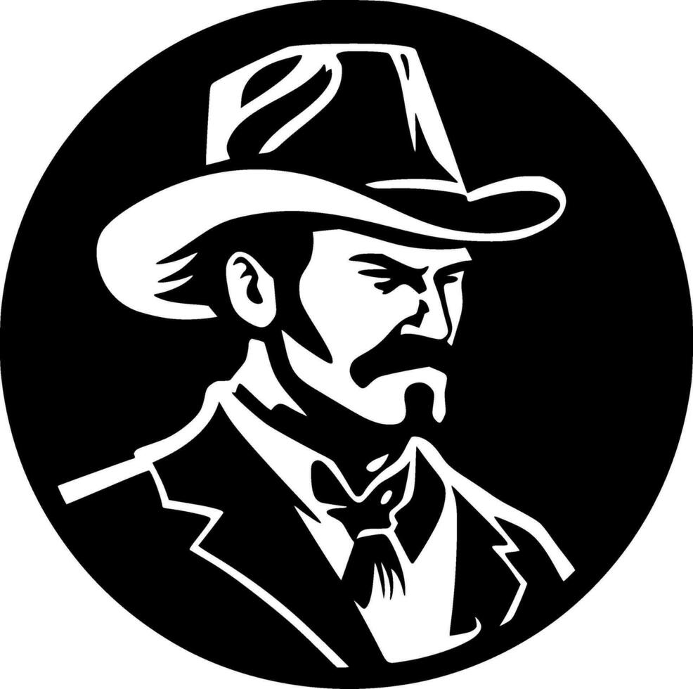 Western, Black and White Vector illustration