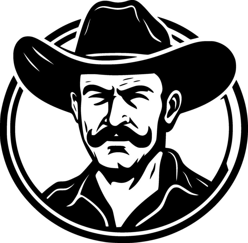 Western - Black and White Isolated Icon - Vector illustration