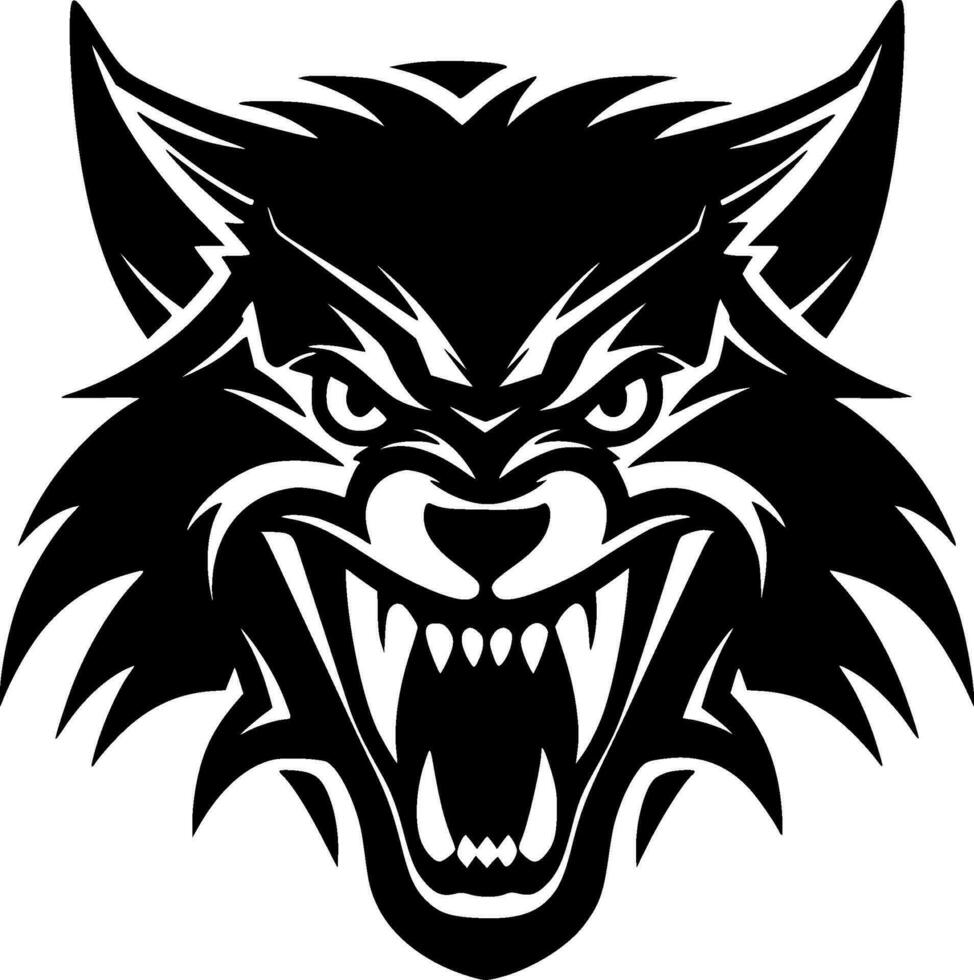 lobo, negro y blanco vector ilustración