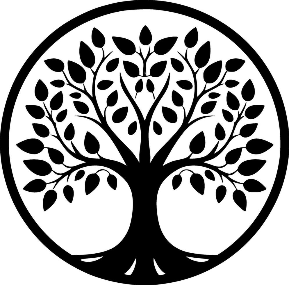 Tree - Black and White Isolated Icon - Vector illustration