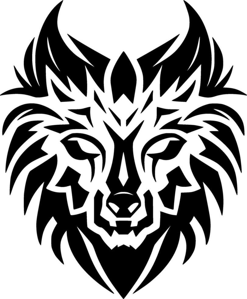Wolf, Black and White Vector illustration 27301127 Vector Art at Vecteezy