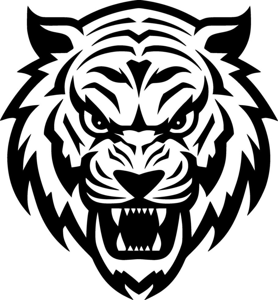 Tiger, Minimalist and Simple Silhouette - Vector illustration