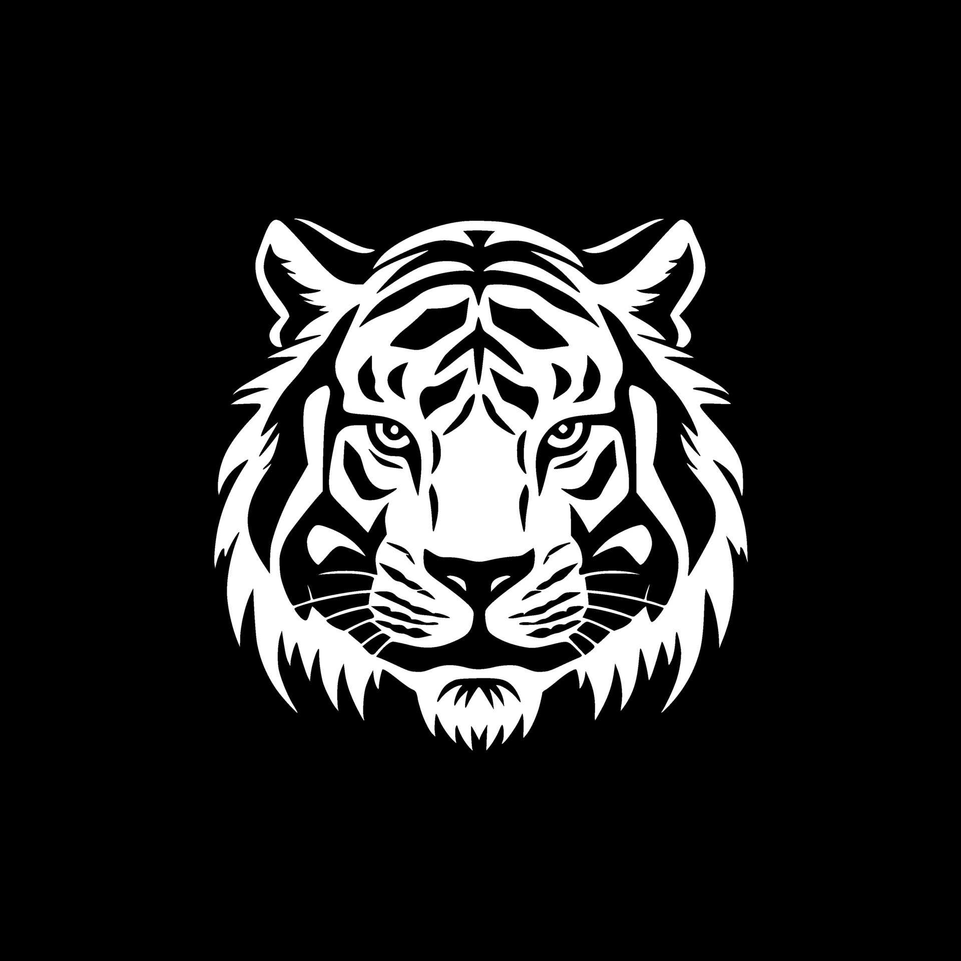 Tiger, Black and White Vector illustration 27301199 Vector Art at Vecteezy