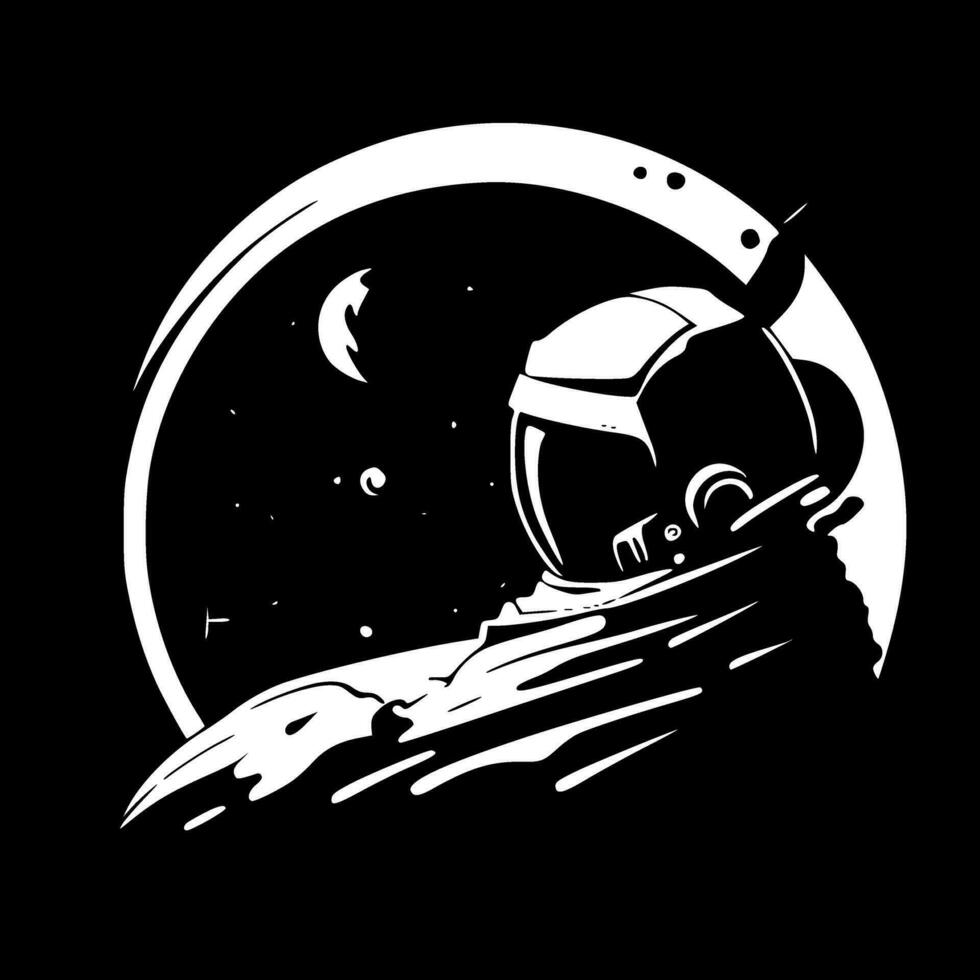 Space, Black and White Vector illustration