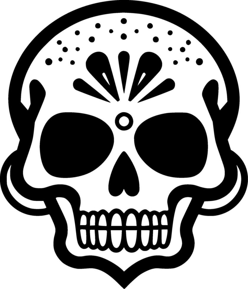 Skull, Black and White Vector illustration