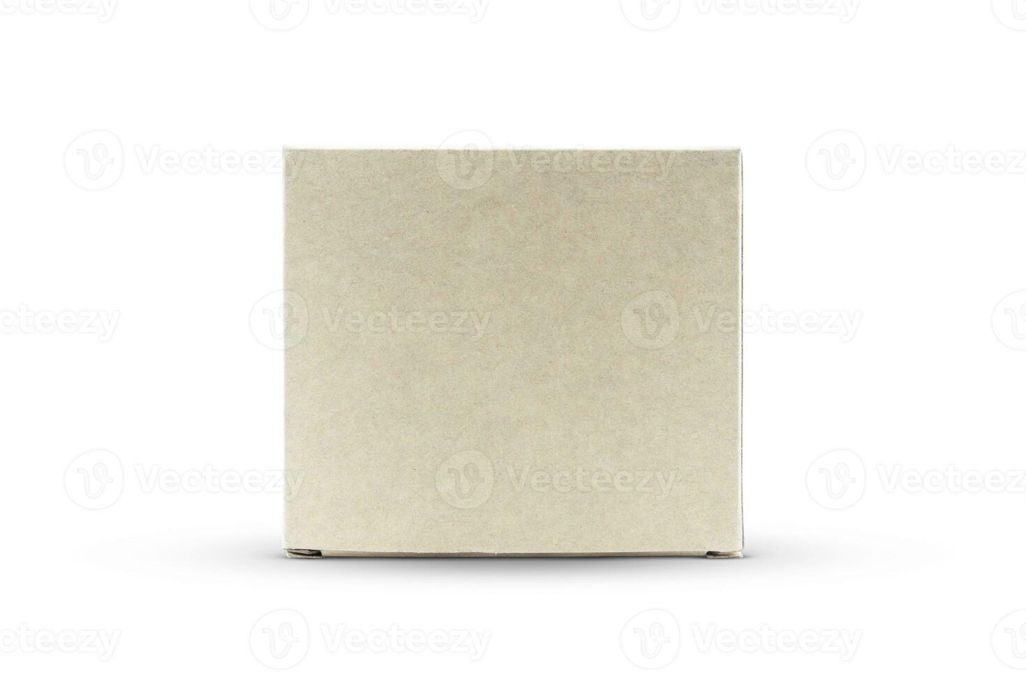 Blank cardboard narrow box isolated on white background photo