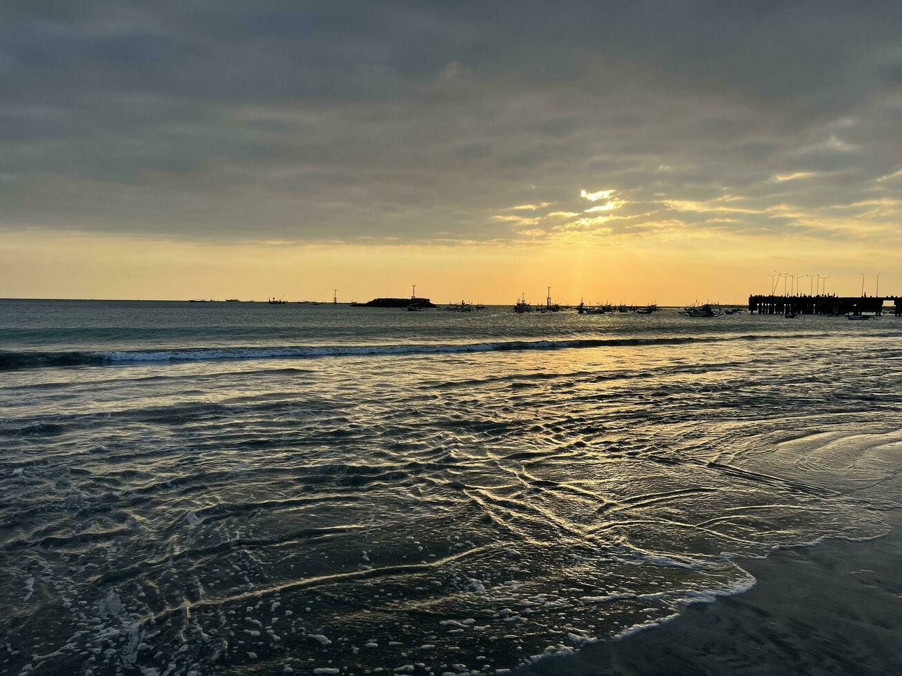 Sunset on the beach photo