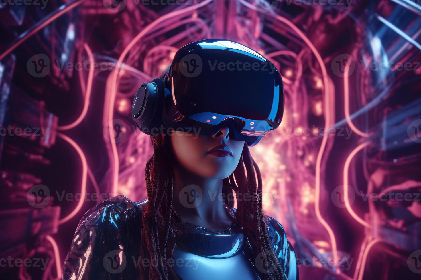 Virtual reality gaming app. Generate Ai photo