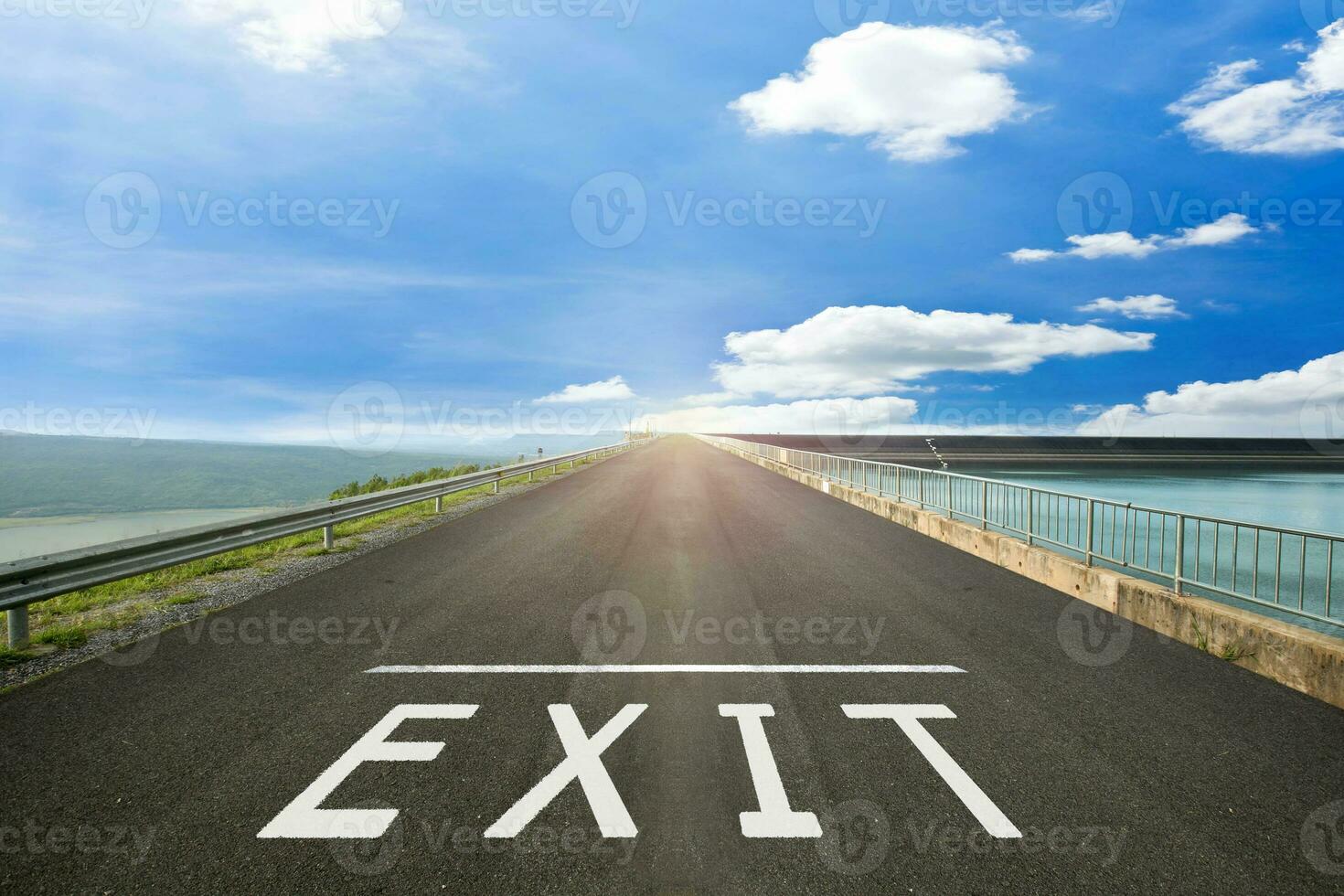 EXIT - Road surface of begin to the real life. photo