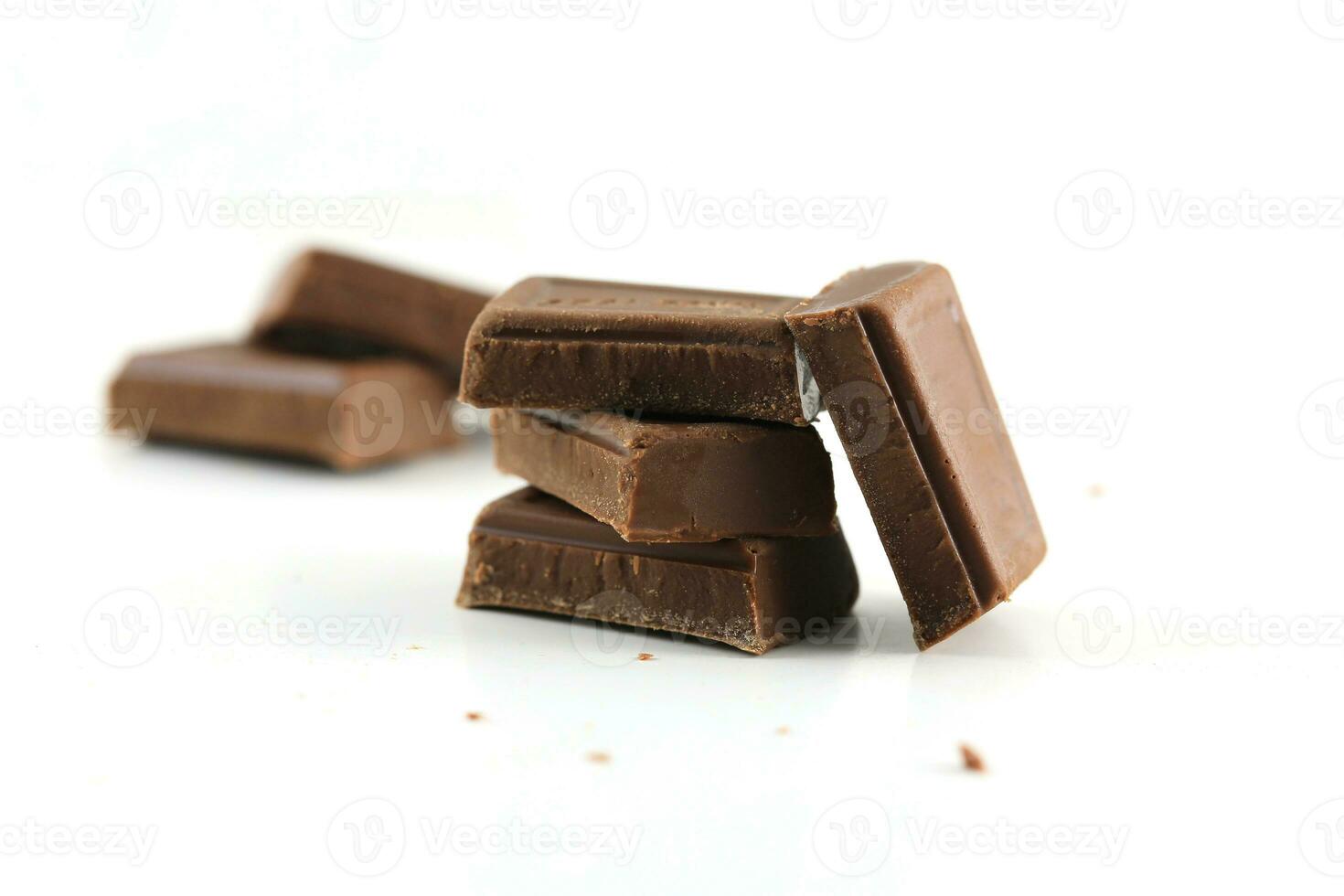 Chocolate brown on white background. photo