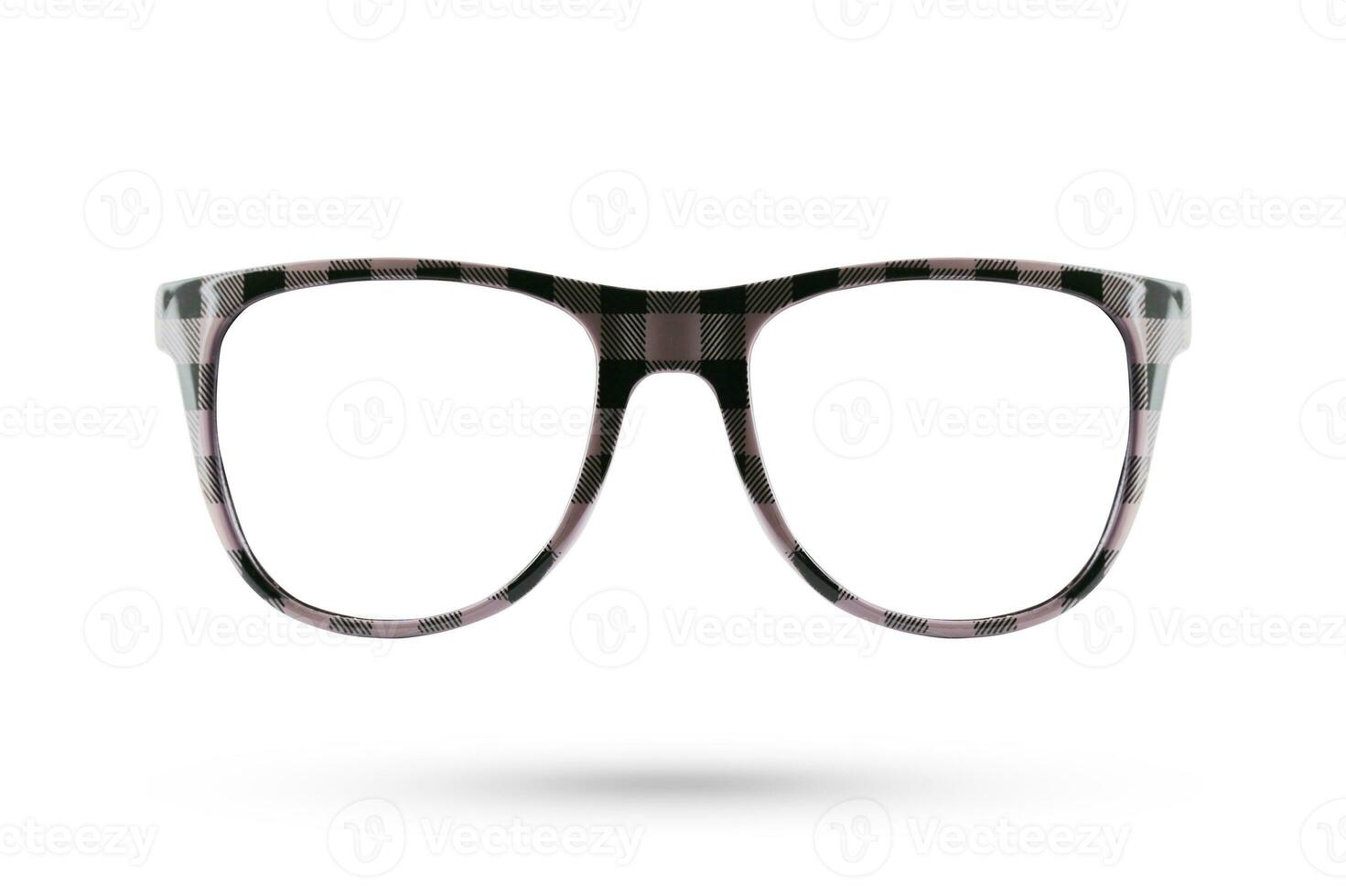 Fashion glasses interspace style plastic-framed isolated on white background. photo