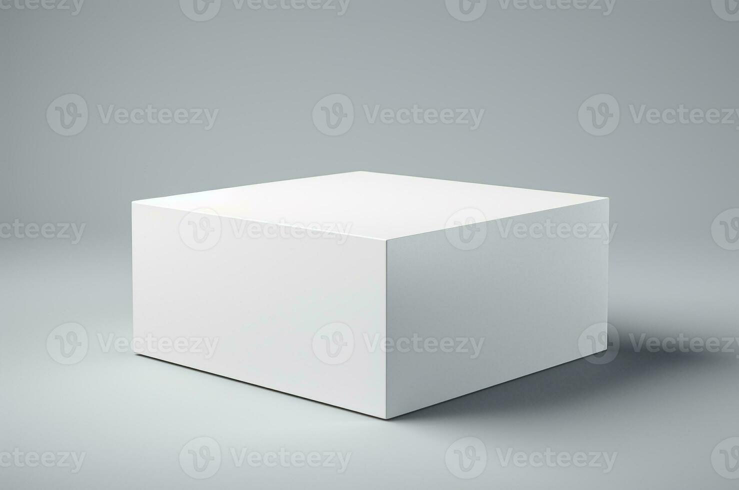 Mockup rectangular white box on white background. Generative AI photo