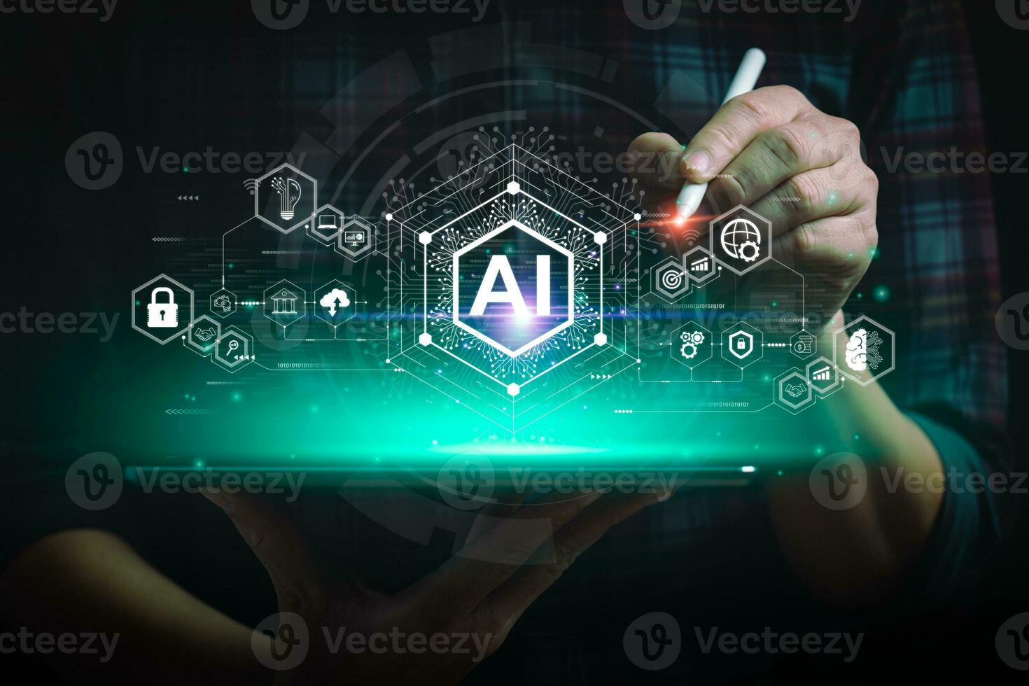 AI tech enhances businesses by processing data, improving decision-making, developing innovative products, automating processes, and boosting competitiveness. future technology photo