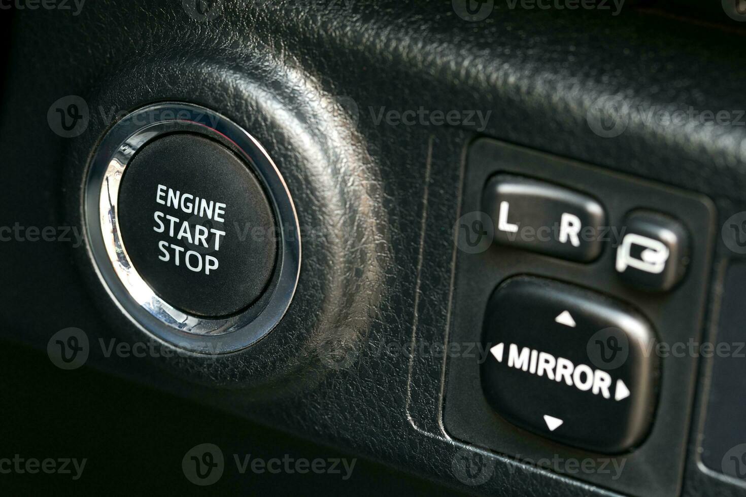 Symbol button start engine new system car technology. photo