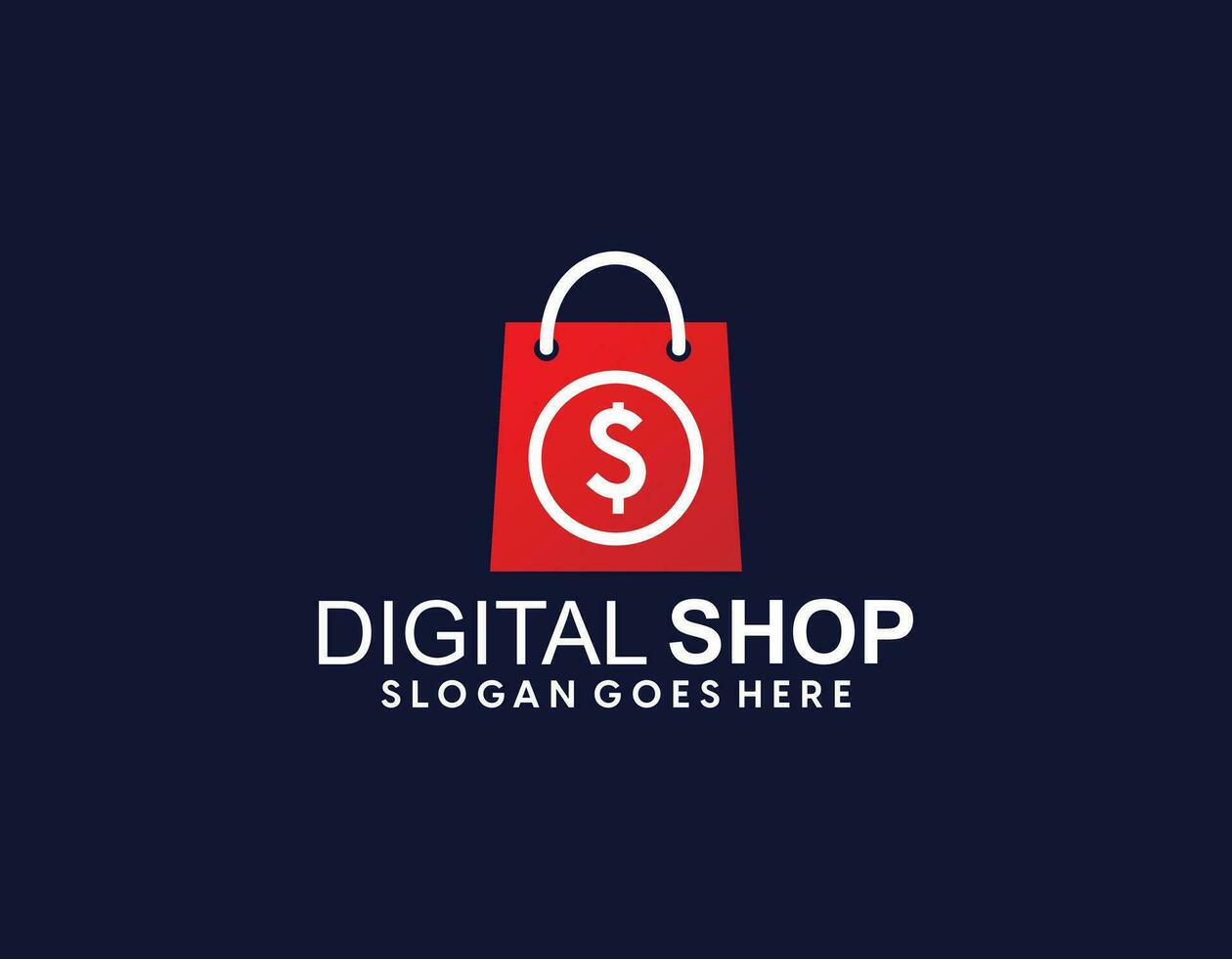 Shop logo with bag icon for e commerce and store logo vector