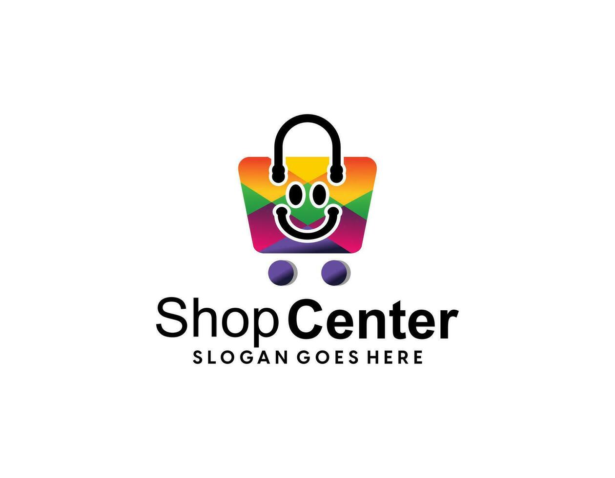 icono de bolsa de compras para el logotipo de empresa de tienda en línea vector