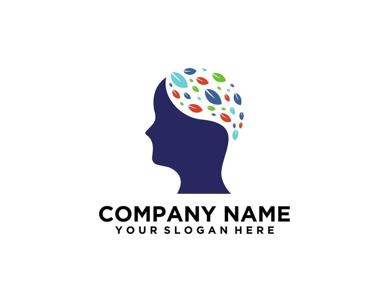 Human head brain silhouette thin lined logo or icon design template for psychology or medicine or creative industry isolated vector