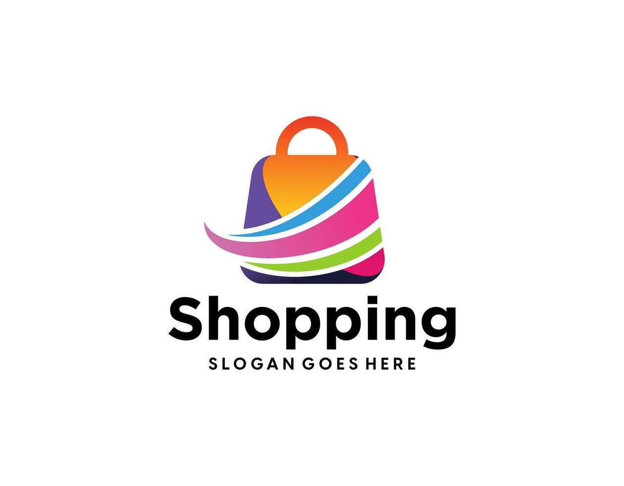 en línea tienda logo diseños modelo. ilustración vector gráfico de compras bolsa, computadora y ratón logo. Perfecto para comercio electrónico, venta, Tienda web elemento. empresa emblema.